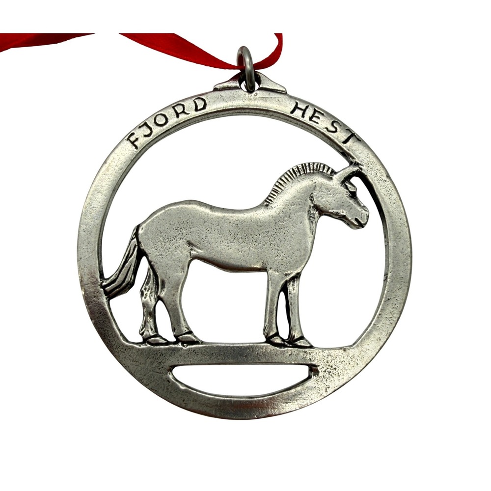 Havstad Tinn Norway Pewter Fjord Hest Horse Ornament Norwegian Fjord Horse Metal